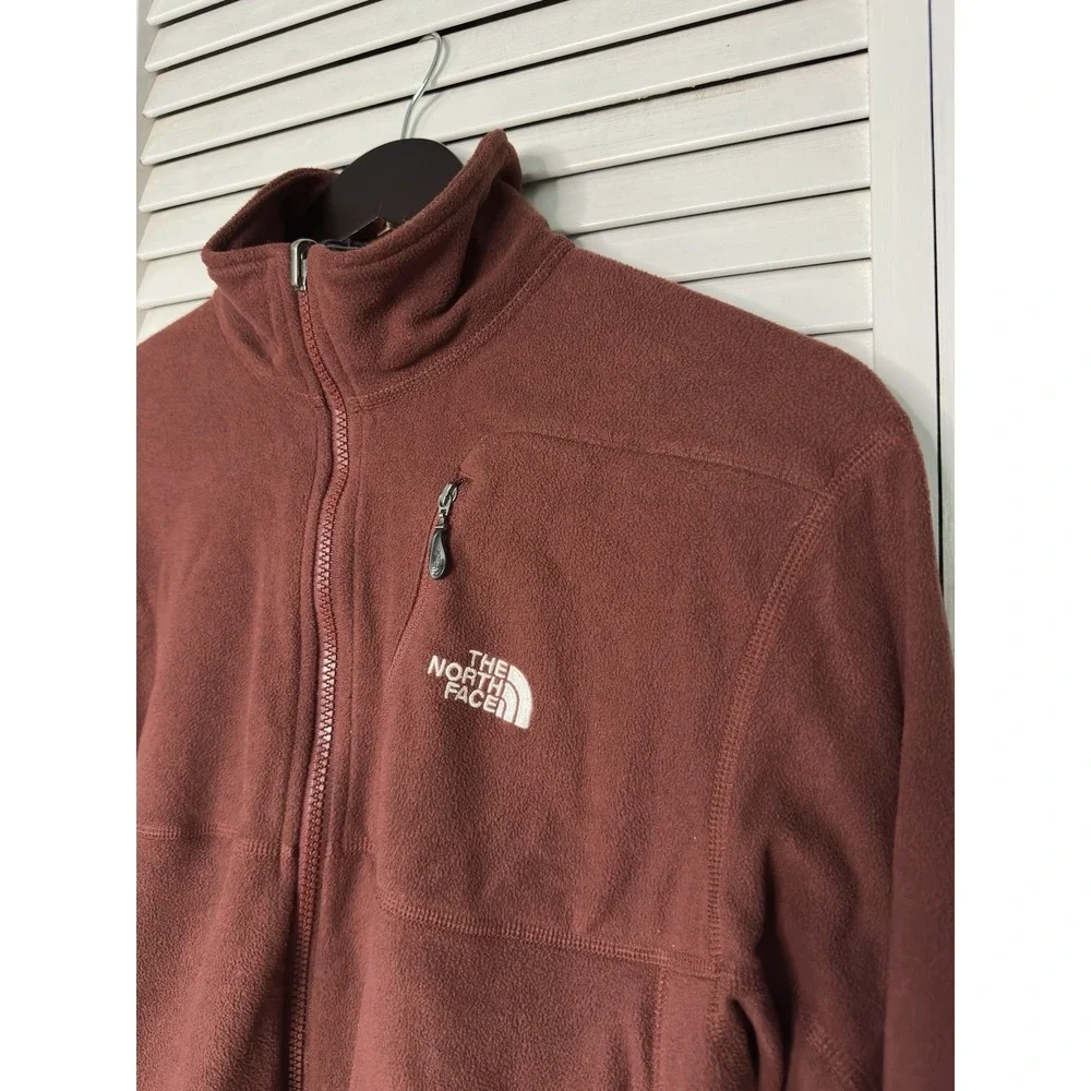 The North Face Men's M TKA 200 Brown Burgundy Full Zip Fleece Jacket